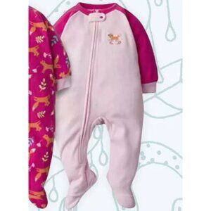 Gerber Baby Girls' Blanket Sleeper, Pink Fox, 4 Toddler- New - No Tag